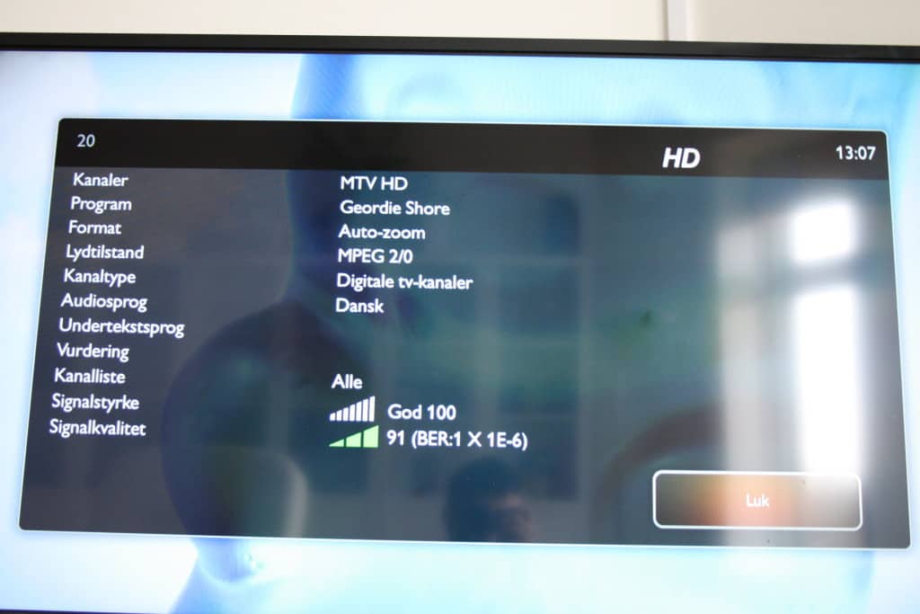 Signalstyrke og signalkvalitet på philips tv dvb-c