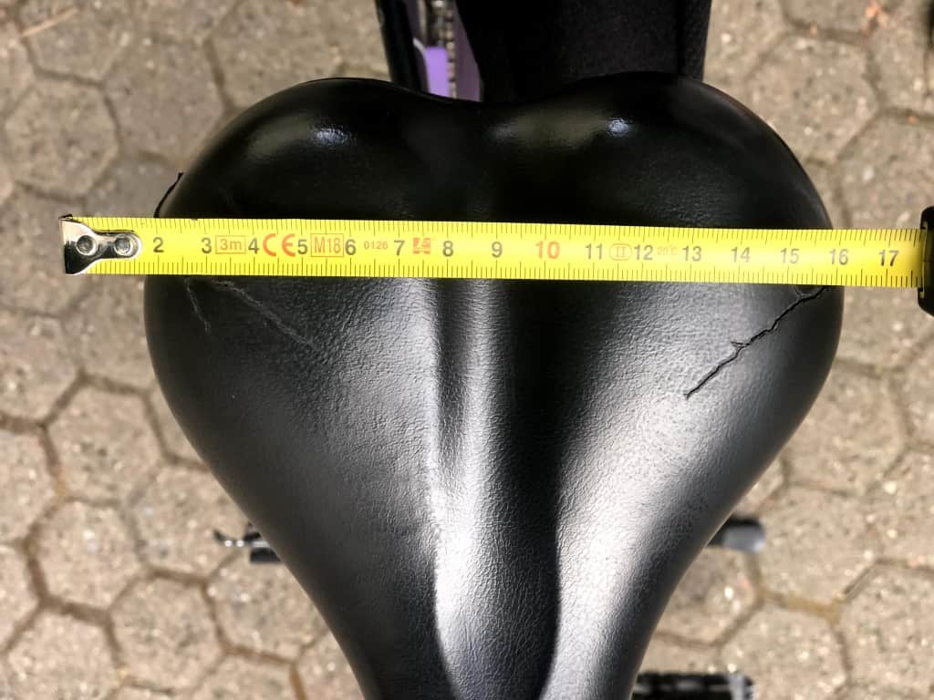 opmåling af saddel bredde